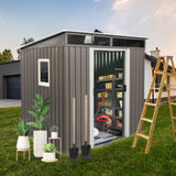 6ft x 5ft Outdoor Metal Storage Shed With window Transparent plate W540S00011 W54071041