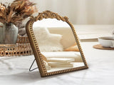9.75" x 12" Gold Filigree Arch Tabletop Mirror with Adjustable Stand 80640578