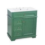 30" Bathroom Vanity with Sink, One Tip-out Drawer, Three Drawers, Door Shelf, Soft Closing Door, N759P227429G