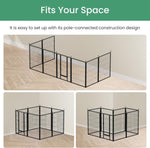 ZUN Dog Playpen, 40" Height 8 Panels Fence with Anti-Rust Coating, Metal Heavy Portable Foldable Dog Pen W1134P237567