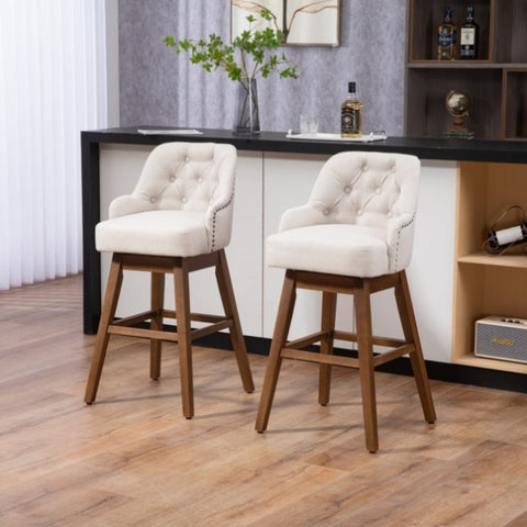 ZUN COOLMORE Bar Stools Set of 2 Counter Height Chairs with Footrest for Kitchen, Dining Room And 360 W395P145291