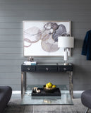 47" x 35.5" Large Modern Oil Painting, Hand Painted Abstract Gray Brown Watercolor Texture W2078130307
