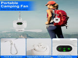 2 In 1 Portable Camping Fan with LED Lantern 8000mAh Battery Powered Tent Fan with Carabiner Digital 22253293