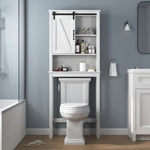 ZUN Over-the-Toilet Storage Cabinet, Space-Saving Bathroom Cabinet, with Adjustable Shelves and A Barn W40935622