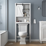 ZUN Over-the-Toilet Storage Cabinet, Space-Saving Bathroom Cabinet, with Adjustable Shelves and A Barn W40935622