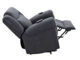 Domana Dark Blue Polished Microfiber Power Nirion Recliner with Lift, Heating& Massage Chair B2726P242436
