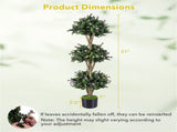 51" Artificial Boxwood Topiary Tree with 59 Flowers, Realistic Faux Evergreen Plant - Purple 34343243