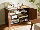 34.3" modern wavy sideboard, curved contour design storage cabinet, 2-door cabinet with storage W1162P393983