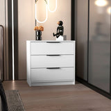 White 3-Drawer Rectangle Dresser B06280503