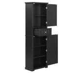 ZUN Tall Bathroom Storage Cabinet, Freestanding Storage Cabinet with Drawer and Adjustable Shelf, MDF WF312727AAB