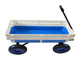 Outdoor Wagon All Terrain Pulling Wood Railing Air Tires Garden Cart W22740235