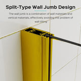 43 in. W * 58 in. H Frameless Folding Shower Doors for Bathtub, 1/4" Thick SGCC Tempered Glass W1552P174994