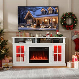 58" TV Stand with RGB Fireplace White- Smart App Remote Control, 4777 BTU Heater 79078321
