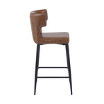 ZUN 28inch Counter Height Bar Stools Set of 2, Modern Bar Upholstered Chairs with PU Leather, Metal N762P199304D