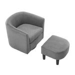 ZUN Swivel Accent Chair 360&deg; Comfy Recliner Corduroy Arm Chair Single Sofa with Ottoman for Living Room W2582P179933