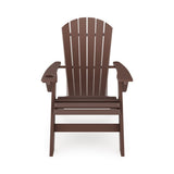 Brown Adirondack Chair Sturdy HDPE Poly Lumber for Poolside, Patio, and Garden Relaxation B195P198769