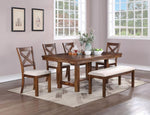 ZUN Natural Brown Finish Solid wood 1pc Dining Table Wooden Contemporary Style Kitchen Dining Room B01181965