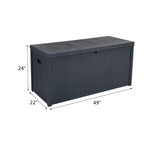 ZUN 113gal 430L Outdoor Garden Plastic Storage Deck Box Chest Tools Cushions Toys Lockable Seat 44898789