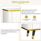 ON-TREND Luxury Minimalism TV Stand Open Storage Shelf for TVs Up to 85", Entertainment Center WF320395AAK