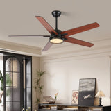 52in Ceiling Fans with Lights, Black Modern Ceiling Fan with Remote, Farmhouse Indoor Ceiling Fan , W2878P333282