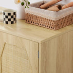 ZUN Kitchen storage cabinets with rattan decorative doors, buffets, wine cabinets, dining rooms, 37563688