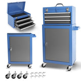 ZUN Rolling Garage Workshop Tool Organizer: Detachable 3 Drawer Tool Chest with Large Storage Cabinet 62300591