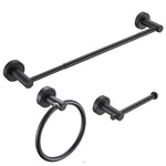 ZUN Bathroom Hardware Set, Thicken Space Aluminum 3 PCS Towel bar Set- Matte Black 16-27 Inches 41452041