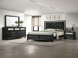 1pc Luxury Glam Seven Drawer Dresser with Two-Toned Drawer Black Finish Shimmering Accents B011P234294