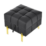 22 inches Anti-scratch Leather Storage Ottoman, Pet Friendly Entryway Bench with Golden Stainless W1191P196355