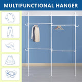 Double Clothing Rack, Adjustable Racks for Hanging Clothes, 2 Tier Clothes Heavy Duty Garment White 24070667