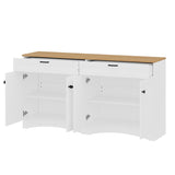 ON-TREND Farmhouse TV Stand with 2 Drawers for TVs Up to 70", Versatile Wood Grain Sideboard with N721P245732K