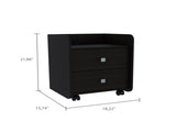 Lakewood 1-Shelf 2-Drawer Nightstand Black Wengue B06280517