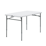 4 Foot Fold-in-Half Adjustable Folding Table, White 45782455