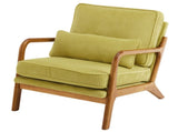 Low Arm Accent Chair - Olive Green Corduroy Upholstered Indoor Lounge Chair, Compact Single Seater 54584414