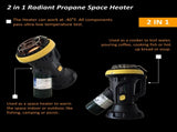 4000BTU Portable Propane Heater With ODS & Tip-Over Protection, Heating Area UP to 95 Sq.Ft, 5.5 W2205P354240