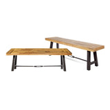 ZUN Outdoor Acacia Wood Dining BENCH Sets of 2 57240.00