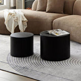 Nested table set 2 pieces, MDF coffee table set Living room/lounge area, black W2085123990