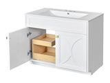 30'' Bathroom Vanity with Ceramic Sink Combo, Modern Freestanding Storage Cabinet with Gold Handles, N710P194898K