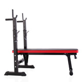 ZUN Adjustable Folding Multifunctional Workout Station Adjustable Workout Bench with Squat Rack - balck W2181P153079