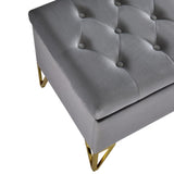 Fashion light Grey Velvet Fabric Upholstered large storage rectangular bench for Entryway W2082P176563