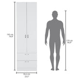 Vico 76" High Armoire Wardrove Closet with 2 Drawers, Double Door Cabinet , One Shelf and Hanging B200P188838