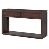 55" Console, Rustic Wooden Entryway with Storage Drawers and Open Shelf, Elegant Sofa 66076097
