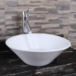 ZUN Ceramic Round Above Counter White Bathroom Sink Art Basin W99969283