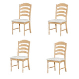 TOPMAX Vintage Traditional 4-Piece Upholstered Dining Chairs, Serrated Dining Backs, Natural N717P170412A