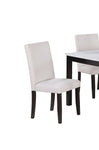 ZUN Classic Stylish 5pc Dining Set Kitchen Dinette Faux Marble Top Table Bench and 3x Chairs White Faux B011P184982