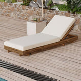 Outdoor Chaise Lounge Chair with 6-Position Adjustable Backrest,Acacia solid wood,TEAK COLOR N770P281696T