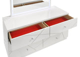 Manhattan Dresser Geometric Design with Lacquer Finish & Red Velvet-Lined Drawers for Modern G150108682