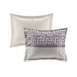 7 Piece Jacquard Comforter Set Purple King B03597200