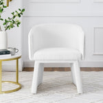 ZUN Modern style simple and elegant chair, white leisure chair, suitable for dining/bedroom/living W487P186358