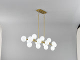Pendant Lamp with Opal Glass Shade, 16-Lights Modern Farmhouse Ceiling Pendant Hanging Light Fixture W5008P466519